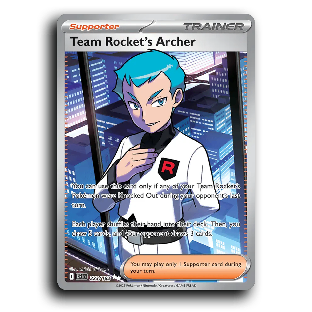 Team Rocket's Archer 223/182 Destined Rivals Ultra Rare Pokemon Card TCG Holofoil