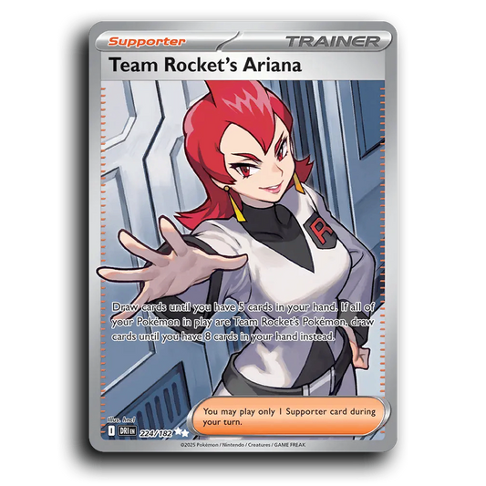Team Rocket's Ariana 224/182 Destined Rivals Ultra Rare Pokemon Card TCG Holofoil