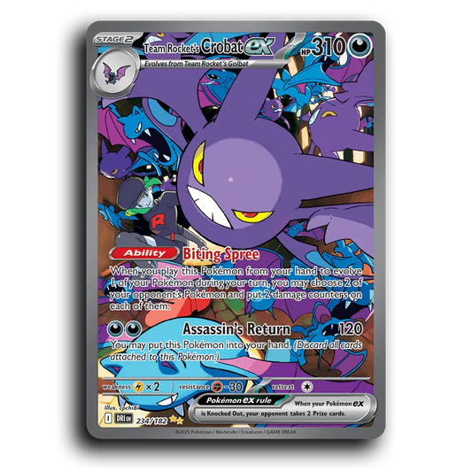 Team Rocket's Crobat ex 234/182 Destined Rivals Special Illustration Rare Pokemon Card TCG Holofoil