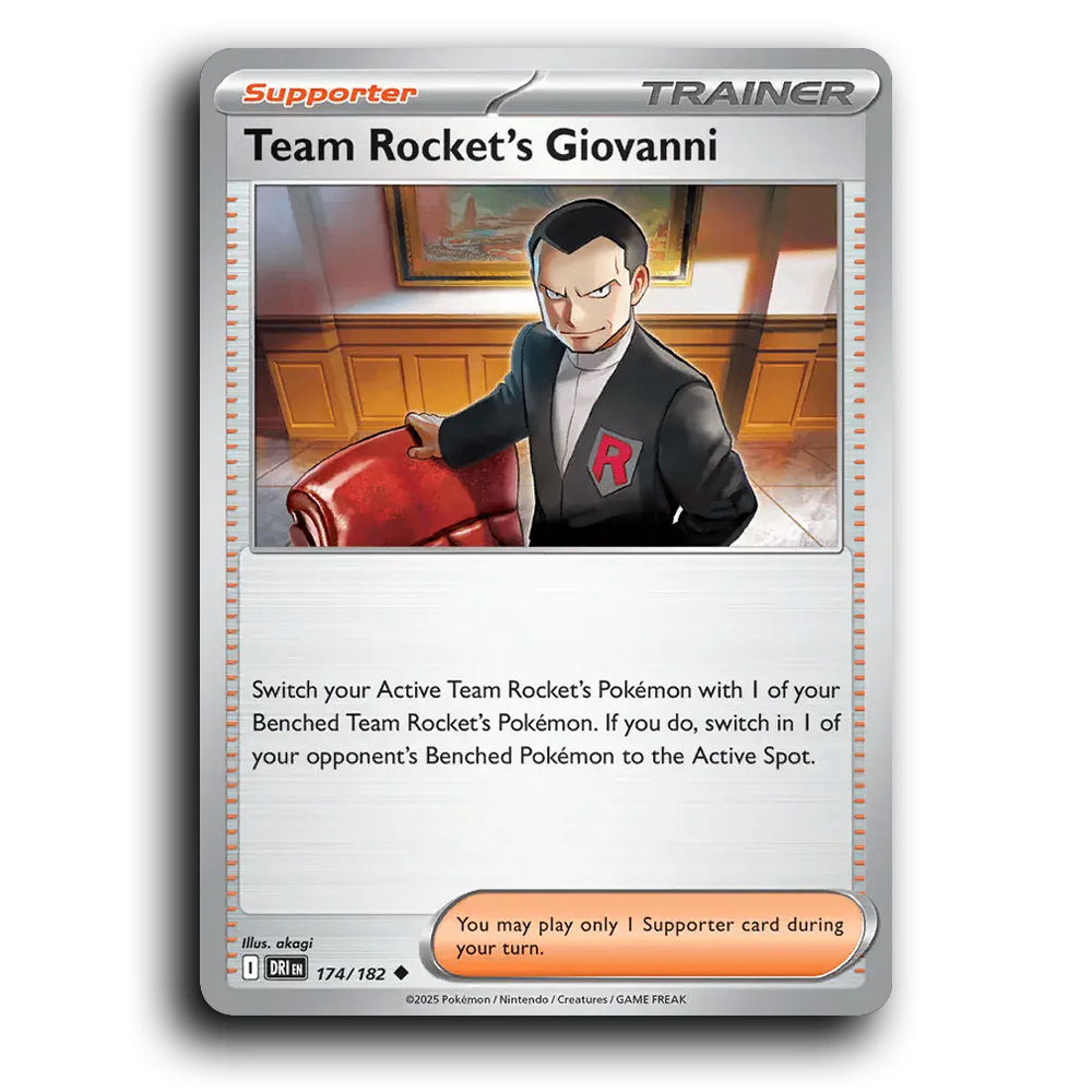 Team Rocket's Giovanni Destined Rivals 174/182 Trainer Supporter Uncommon Pokemon Card TCG