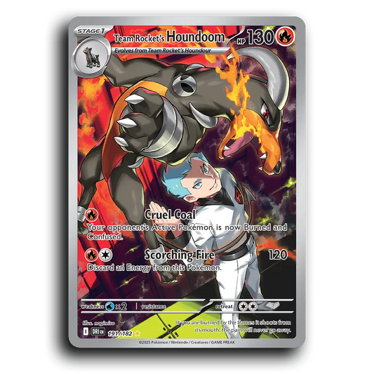 Team Rockets Houndoom 191/182 Destined Rivals Illustration Rare Pokemon Card TCG Holofoil