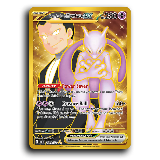 Team Rocket's Mewtwo ex 240/182 Destined Rivals Hyper Rare Pokemon Card TCG Holofoil