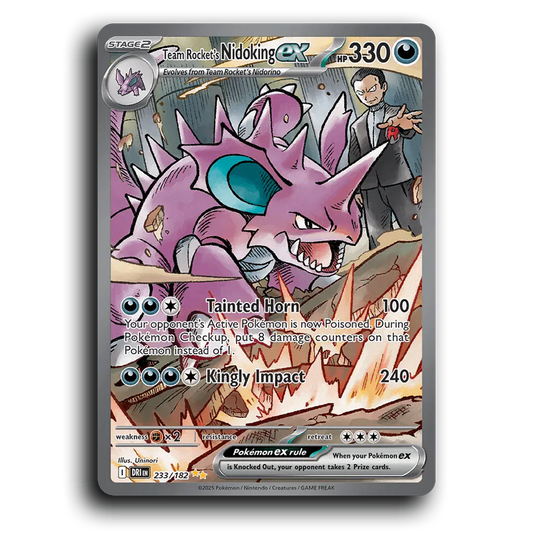 Team Rocket's Nidoking ex 233/182 Destined Rivals Special Illustration Rare Pokemon Card TCG Holofoil