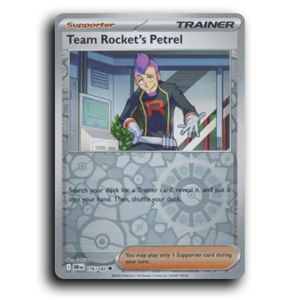 Team Rocket's Petrel Destined Rivals 176/182 Uncommon Pokemon card TCG Reverse Holo