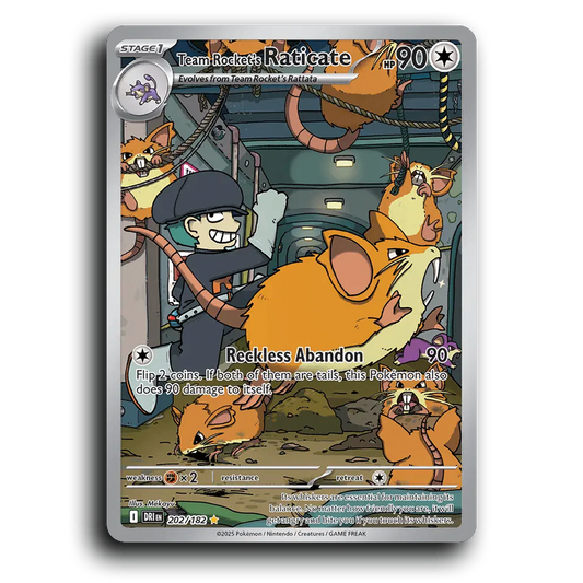 Team Rockets Raticate 202/182 Destined Rivals Illustration Rare Pokemon Card TCG Holofoil