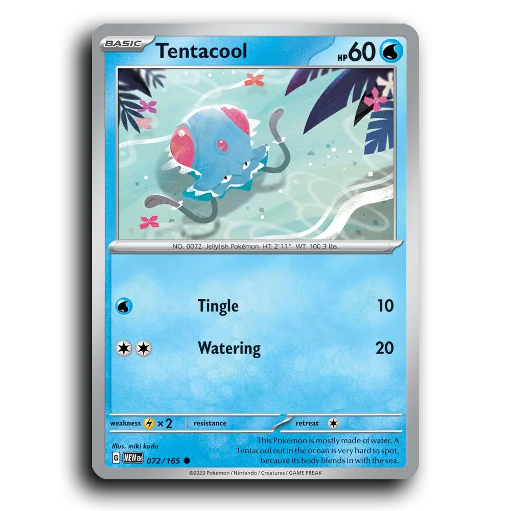 Tentacool 072/165 151 Common Pokemon Card TCG Near Mint NM