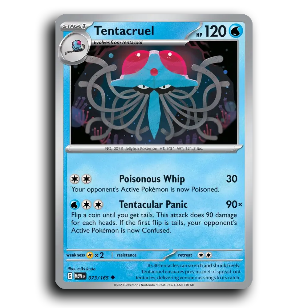 Tentacruel 073/165 151 Uncommon Pokemon Card TCG Near Mint NM