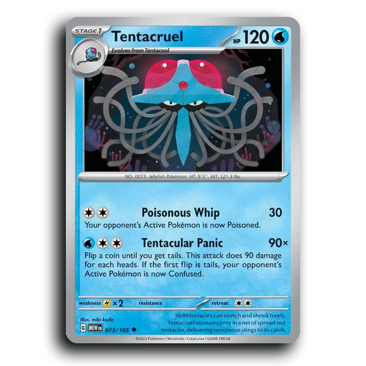 Tentacruel 073/165 151 Uncommon Pokemon Card TCG Near Mint NM