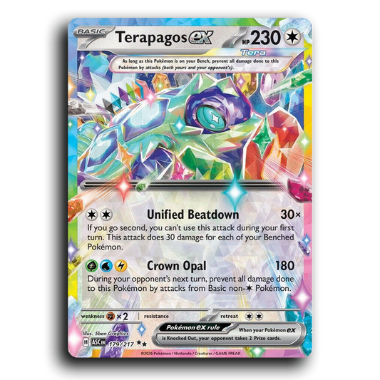 Terapagos ex 179/217 Ascended Heroes Double Rare Pokemon Card TCG Near Mint NM Holofoil