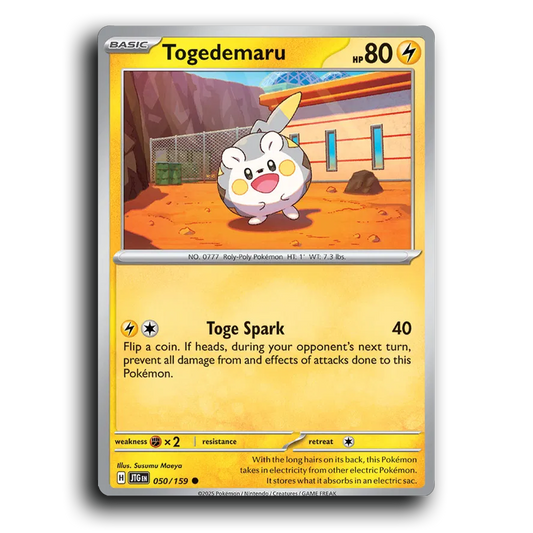 Togedemaru 050/159 Journey Together Common Pokemon Card TCG