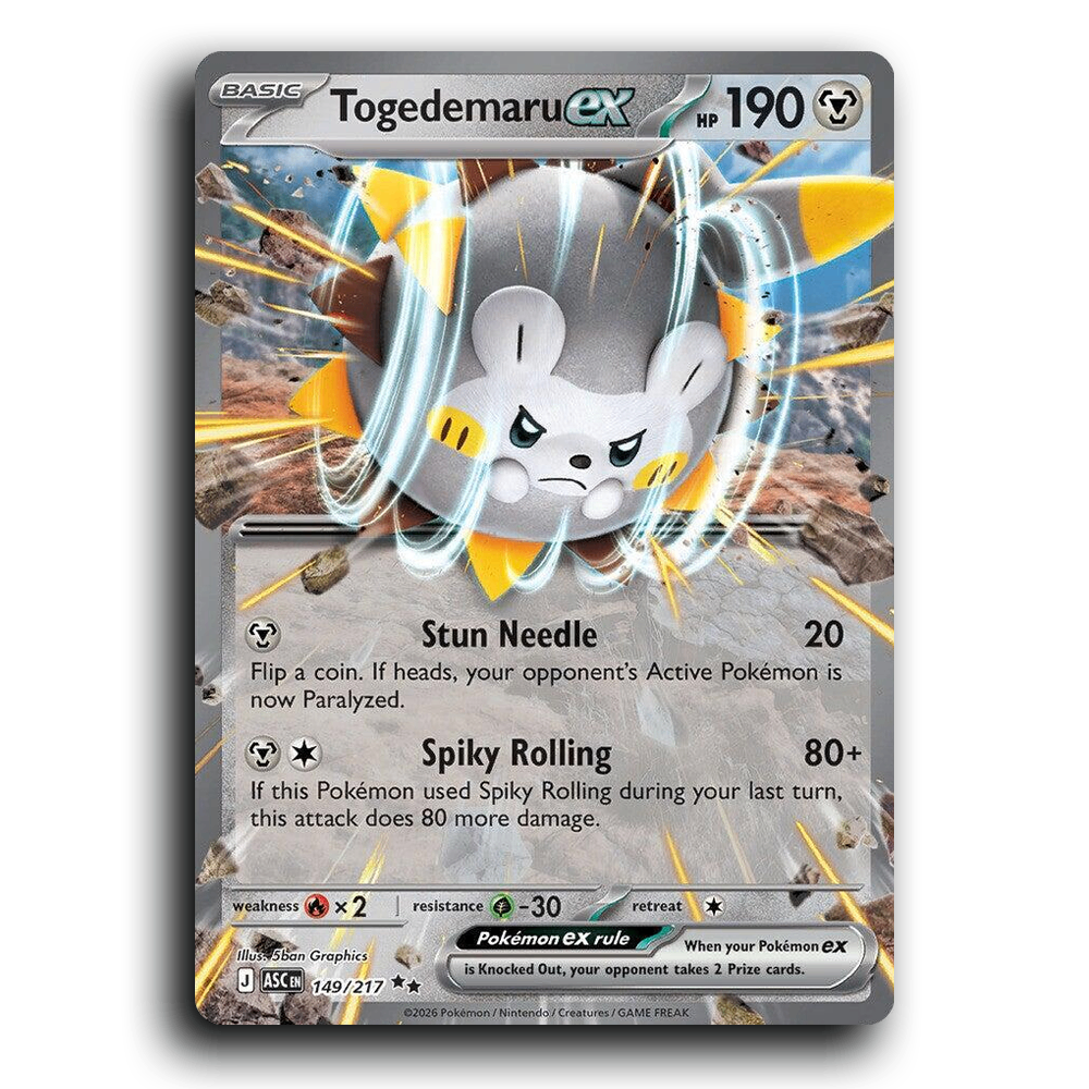 Togedemaru ex 149/217 Ascended Heroes Double Rare Pokemon Card TCG Near Mint NM Holofoil