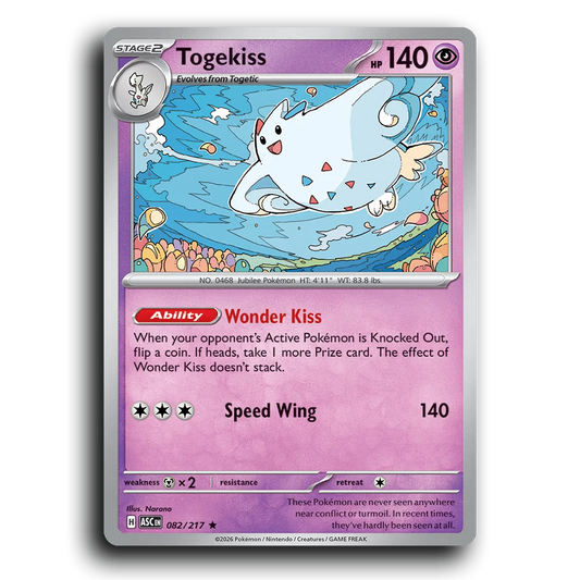Togekiss 082/217 Ascended Heroes Rare Pokemon Card TCG Near Mint NM Holofoil