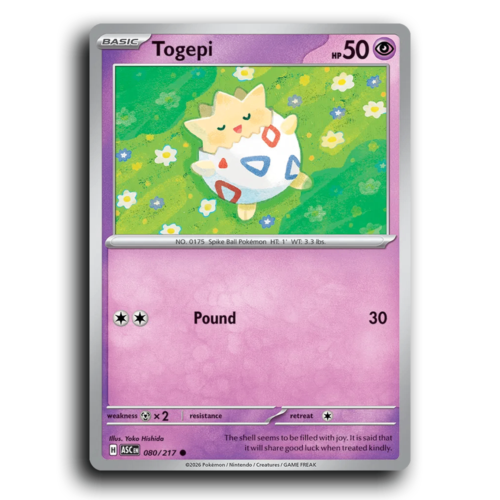 Togepi 080/217 Ascended Heroes Common Pokemon Card TCG Near Mint NM