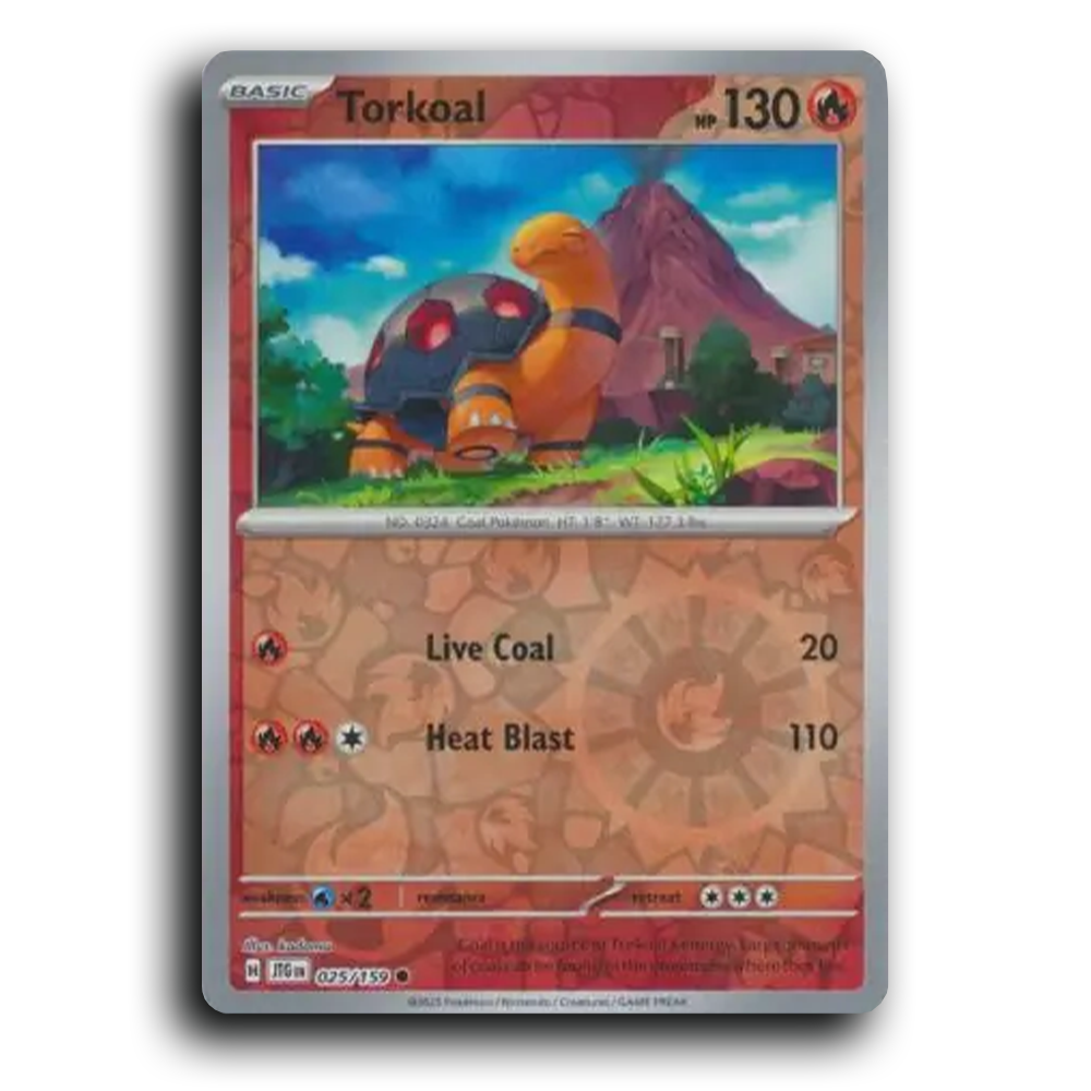 Torkoal 025/159 Journey Together Common Pokemon Card TCG Reverse Holo
