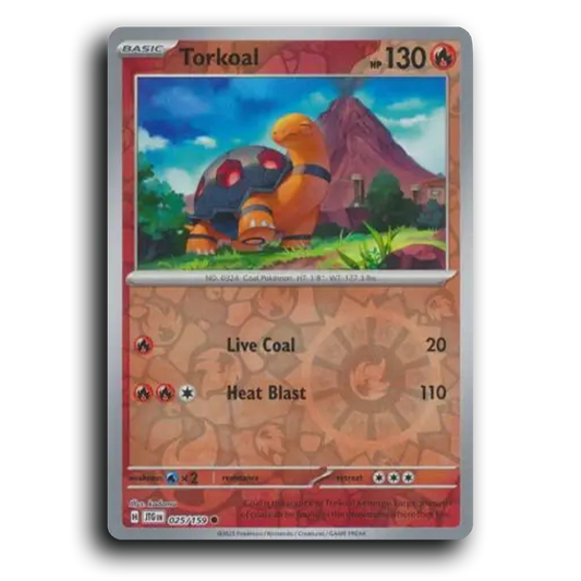 Torkoal 025/159 Journey Together Common Pokemon Card TCG Reverse Holo