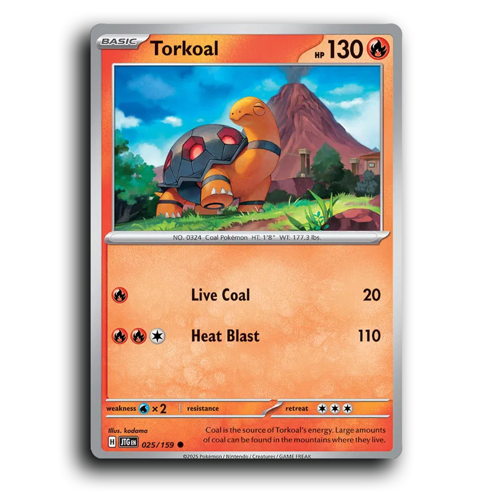 Torkoal 025/159 Journey Together Common Pokemon Card TCG