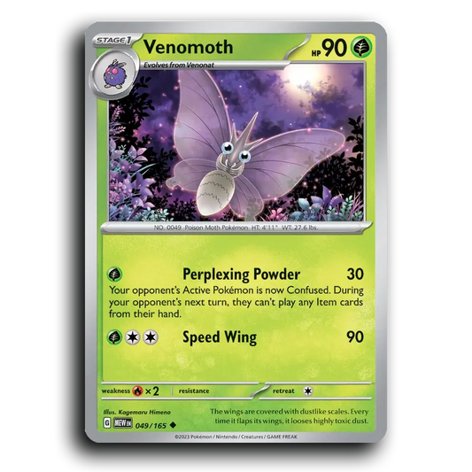 Venomoth 049/165 151 Uncommon Pokemon Card TCG