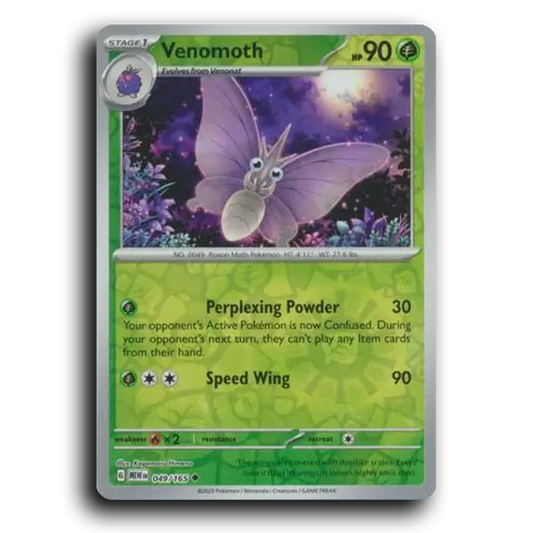 Venomoth 049/165 151 Uncommon Pokemon Card TCG Reverse Holo