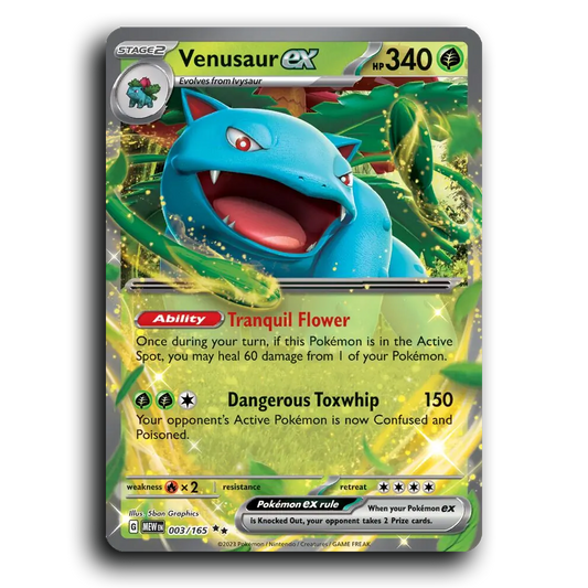 Venusaur ex 003/165 151 Double Rare Pokemon Card TCG Holofoil