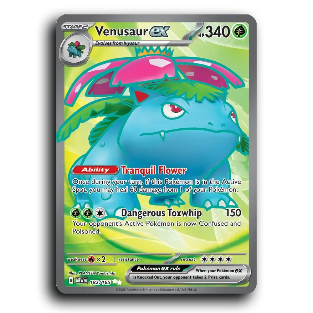 Venusaur ex 182/165 151 Ultra Rare Pokemon Card TCG Near Mint NM Holofoil