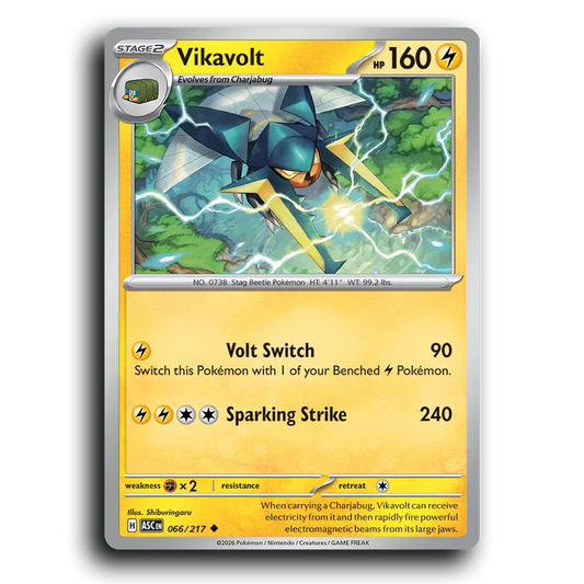 Vikavolt 066/217 Ascended Heroes Uncommon Pokemon Card TCG Near Mint NM