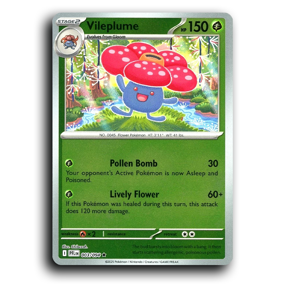Vileplume (003/094) [Phantasmal Flames] Rare Pokemon Card TCG Near Mint NM Reverse Holo