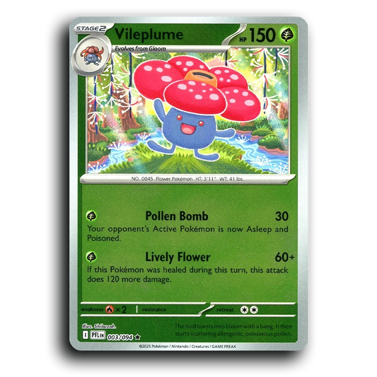 Vileplume (003/094) [Phantasmal Flames] Rare Pokemon Card TCG Near Mint NM Reverse Holo