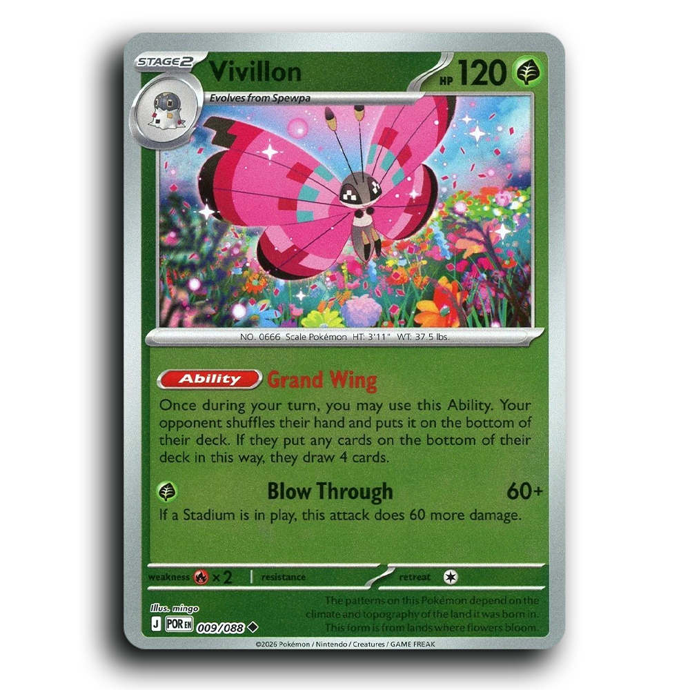 Vivillon (009/088) [Perfect Order] Uncommon Pokemon Card TCG Near Mint NM Reverse Holo