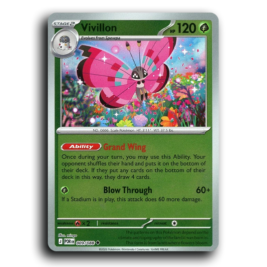 Vivillon (009/088) [Perfect Order] Uncommon Pokemon Card TCG Near Mint NM Reverse Holo
