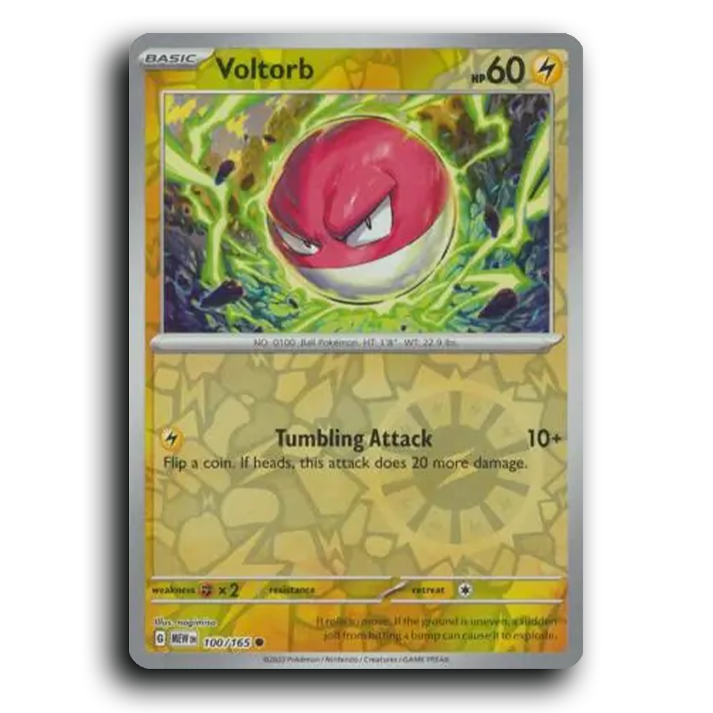 Voltorb 100/165 151 Common Pokemon Card TCG Near Mint NM Reverse Holo