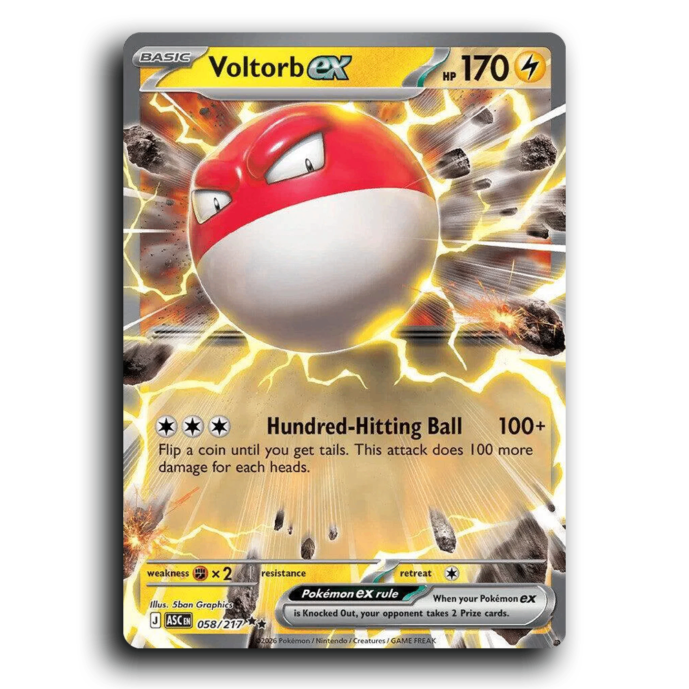 Voltorb ex 058/217 Ascended Heroes Double Rare Pokemon Card TCG Near Mint NM Holofoil
