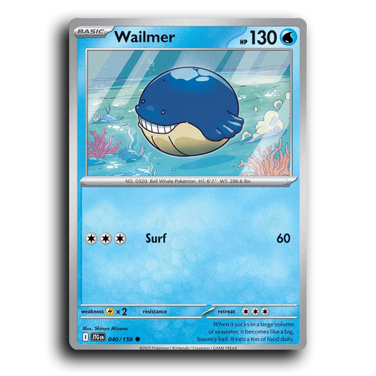 Wailmer 040/159 Journey Together Common Pokemon Card TCG