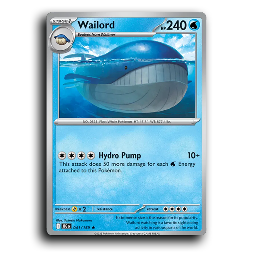 Wailord 041/159 Journey Together Rare Pokemon Card TCG Holofoil