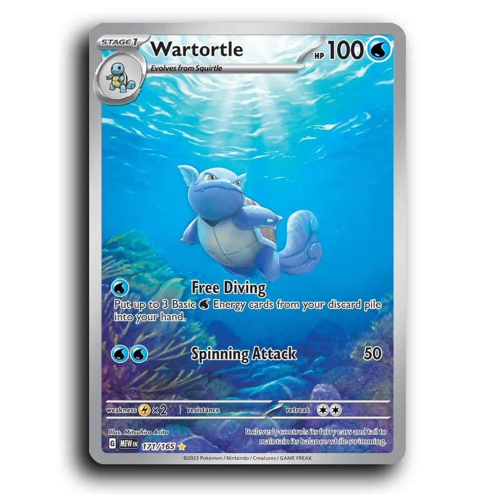 Wartortle 171/165 151 Illustration Rare Pokemon Card TCG Near Mint NM Holofoil