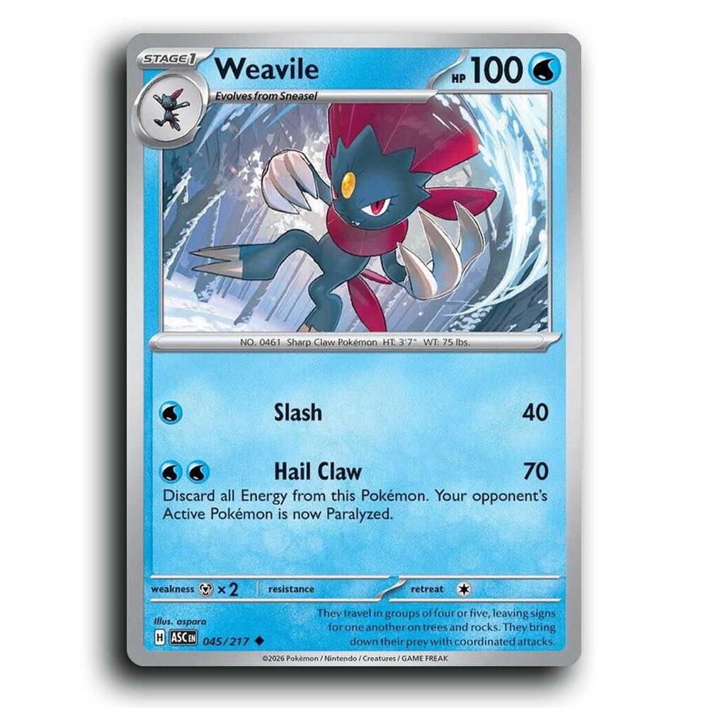 Weavile 045/217 Ascended Heroes Uncommon Pokemon Card TCG Near Mint NM