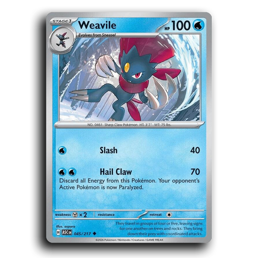 Weavile 045/217 Ascended Heroes Uncommon Pokemon Card TCG Near Mint NM