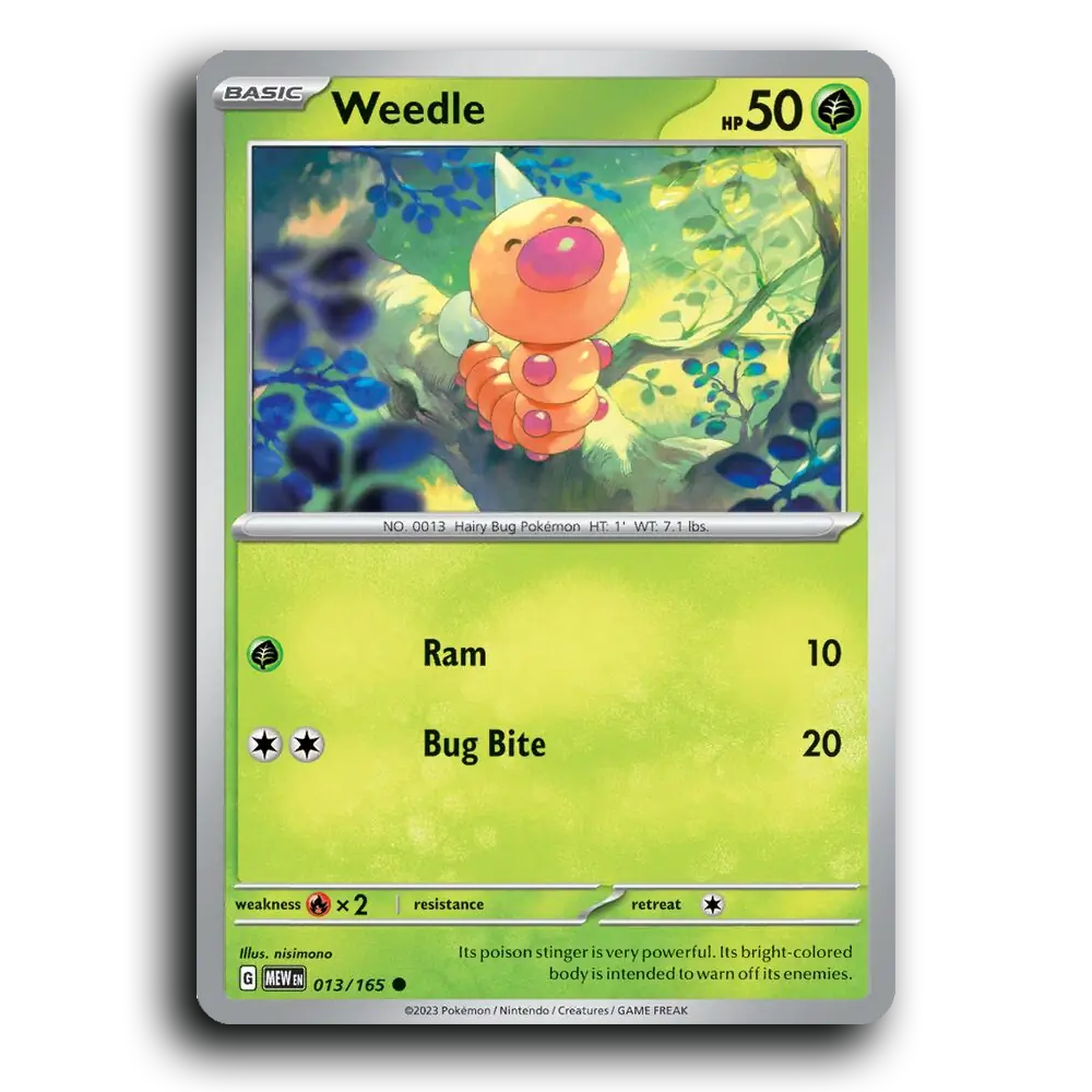 Weedle 013/165 151 Common Pokemon Card TCG