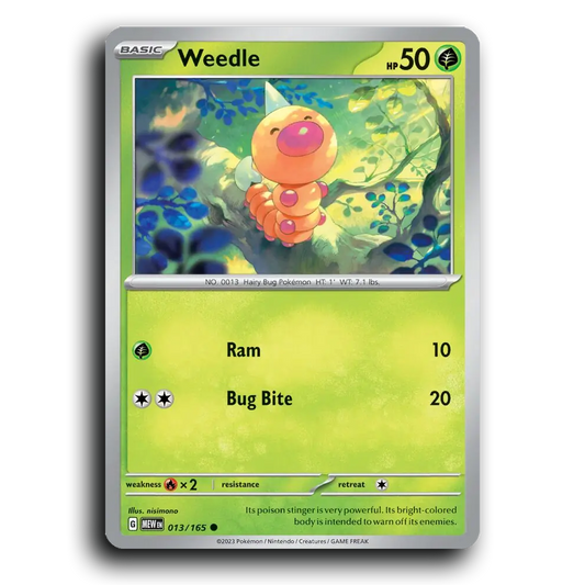 Weedle 013/165 151 Common Pokemon Card TCG