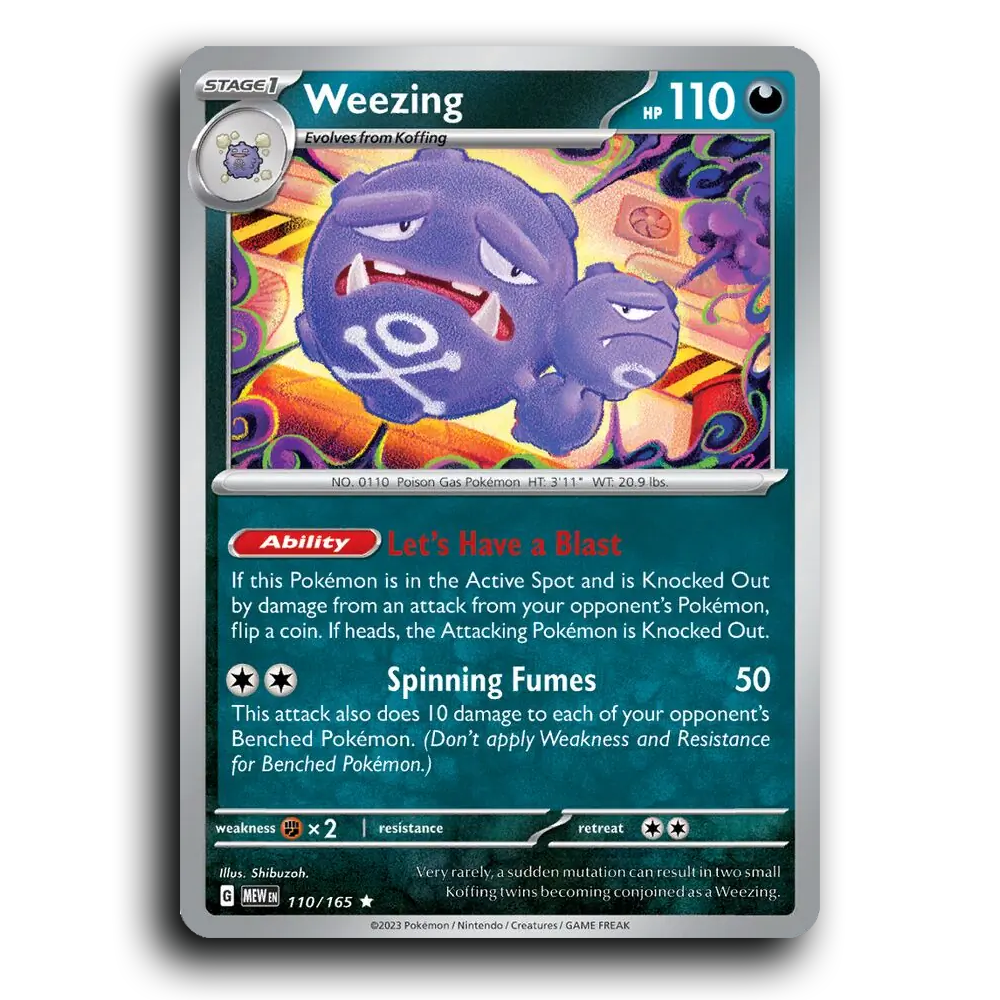 Weezing 110/165 151 Rare Pokemon Card TCG Near Mint NM