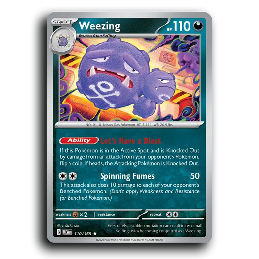 Weezing 110/165 151 Rare Pokemon Card TCG Near Mint NM