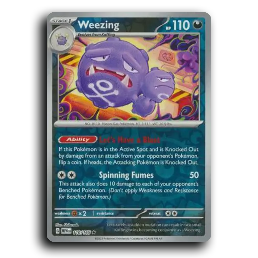 Weezing 110/165 151 Rare Pokemon Card TCG Near Mint NM Reverse Holo