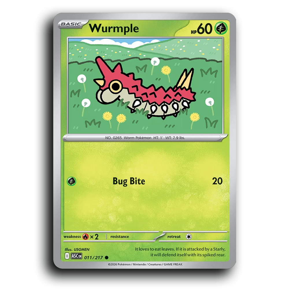 Wurmple 011/217 Ascended Heroes Common Pokemon Card TCG Near Mint NM