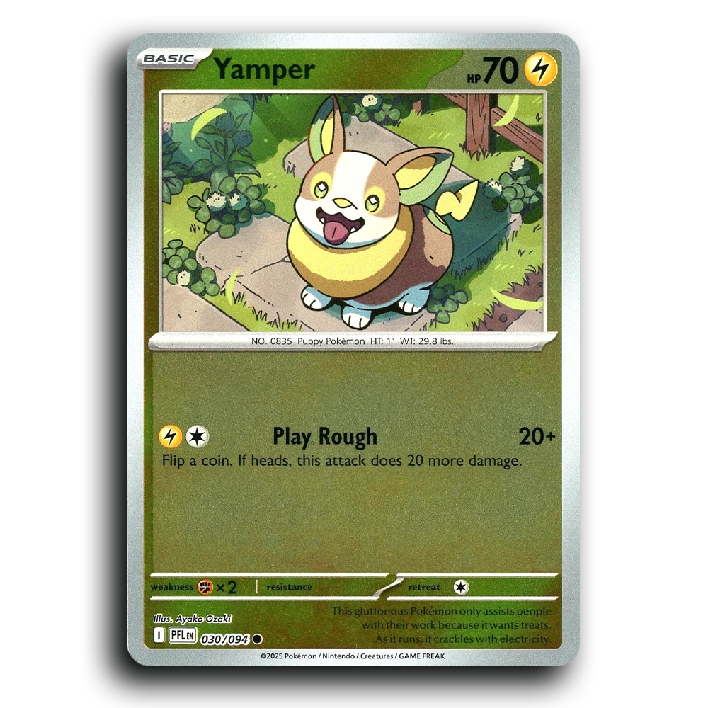 Yamper (030/094) [Phantasmal Flames] Common Pokemon Card TCG Near Mint NM Reverse Holo