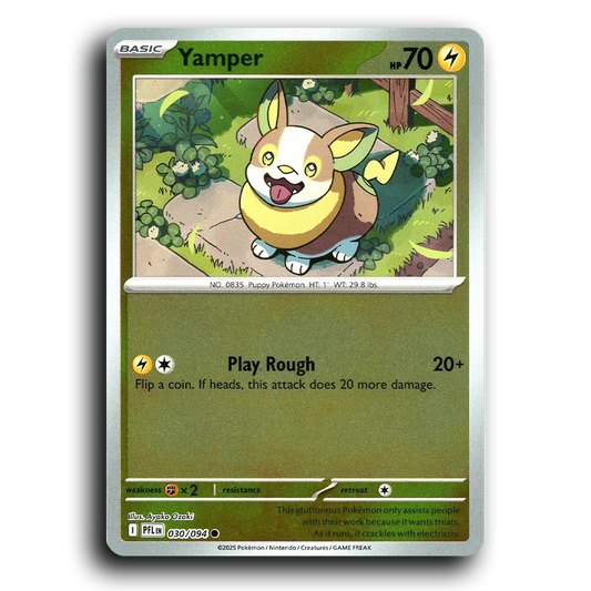 Yamper (030/094) [Phantasmal Flames] Common Pokemon Card TCG Near Mint NM Reverse Holo
