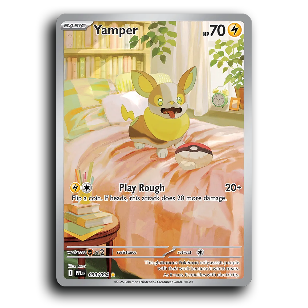 Yamper (099/094) [Phantasmal Flames] Illustration Rare Pokemon Card TCG Near Mint NM Holofoil