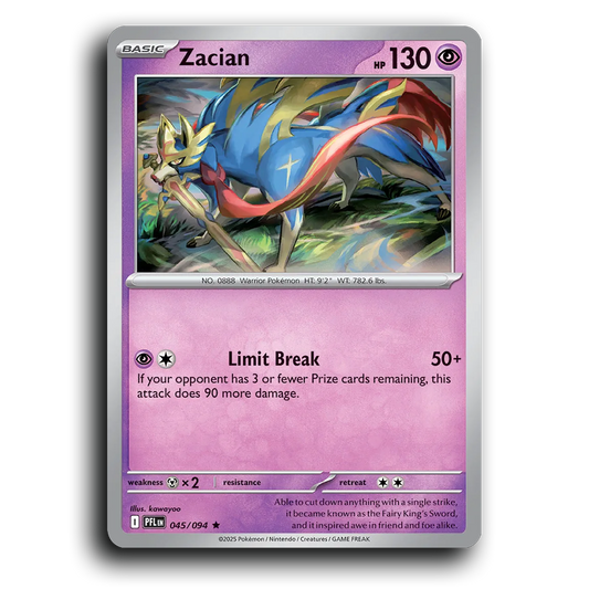 Zacian (045/094) [Phantasmal Flames] Rare Pokemon Card TCG Near Mint NM Holofoil