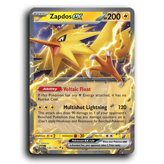 Zapdos ex 145/165 151 Double Rare Pokemon Card TCG Near Mint NM Holofoil