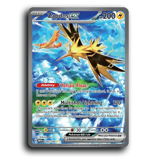Zapdos ex 202/165 151 Special Illustration Rare Pokemon Card TCG Near Mint NM Holofoil
