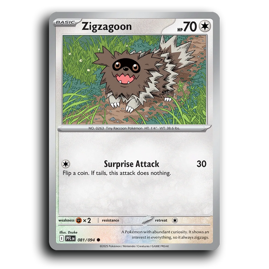 Zigzagoon (081/094) [Phantasmal Flames] Common Pokemon Card TCG Near Mint NM