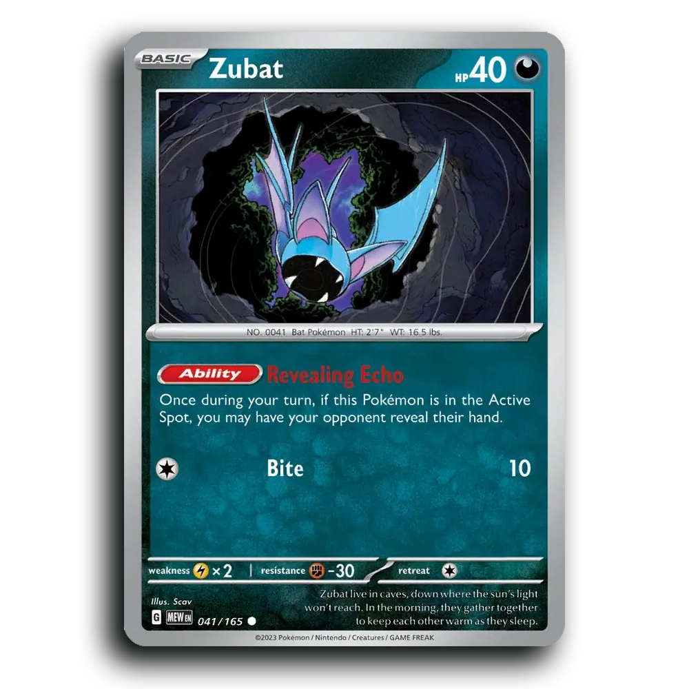 Zubat 041/165 151 Common Pokemon Card TCG